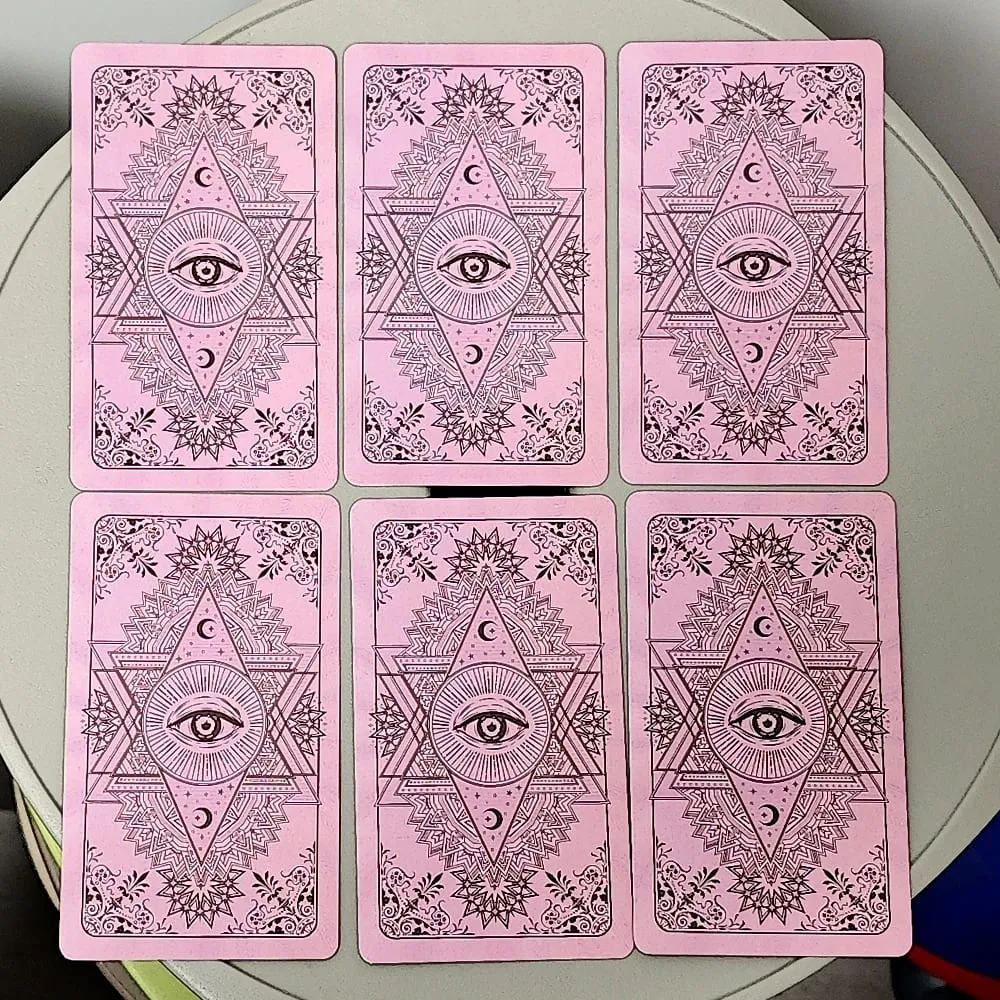 10.3*6cm Pink Learning Tarot 78 Pcs Tarot Cards with Keywords Based on Rider Waite System