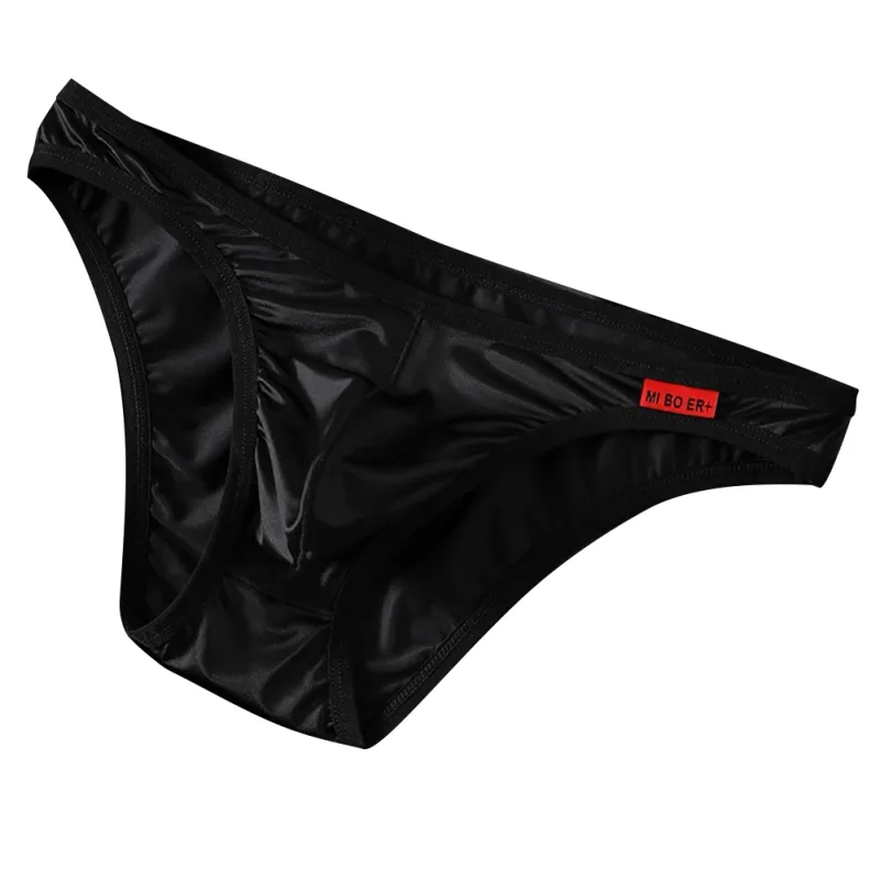 Mga Lalaking Satin-like Bikini Ice Silk Stretch Brief Pouch Lingerie Breathable Panties Seamless Underpants Japanese Thongs