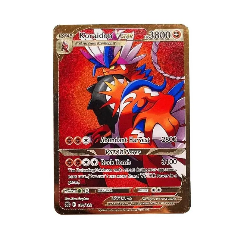 Skvělá NOVÁ Pokemon Metal Card 10000 bodů Arceus Charizard Super Card Anglický Mewtwo Lucario Greninja Lillie Anime karty