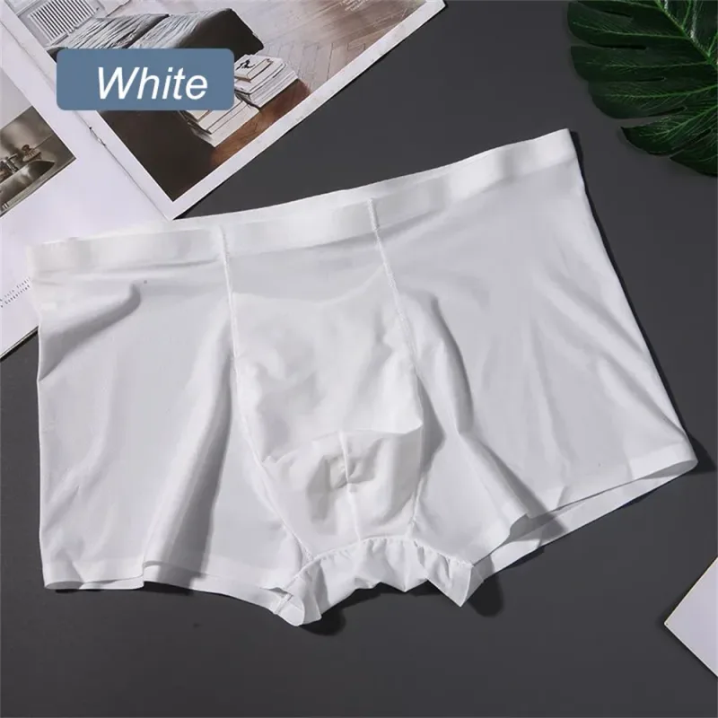 3PCS Hohe Qualität männer Eis Seide Unterwäsche Sommer Dünne Atmungsaktive Nahtlose Höschen Sexy Männliche Unterhose Plus Größe