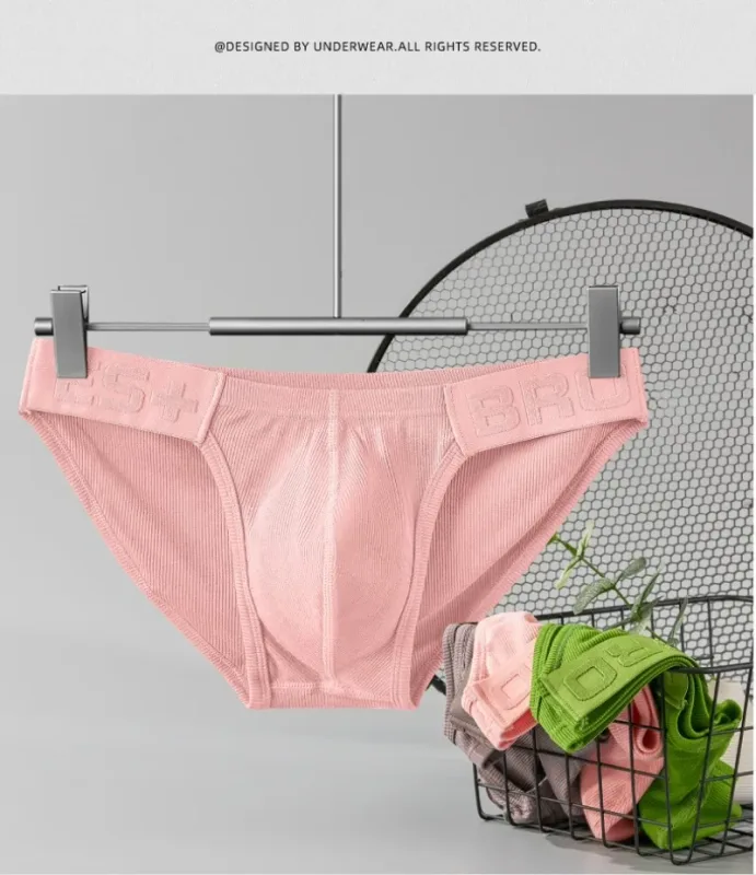 Mens Underwear Solid Color Low Waist Sweat-absorbing Large U Convex Pouch Sexy Mens Briefs — image 14