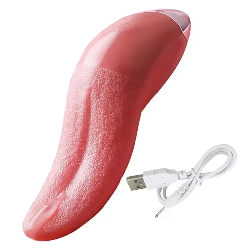 Penggetar Lidah Wanita G Spot Stimulator Puting Klitoris Pemijat LickingVagin Realistis Mainan Seks Dewasa Masturbasi untuk Wanita