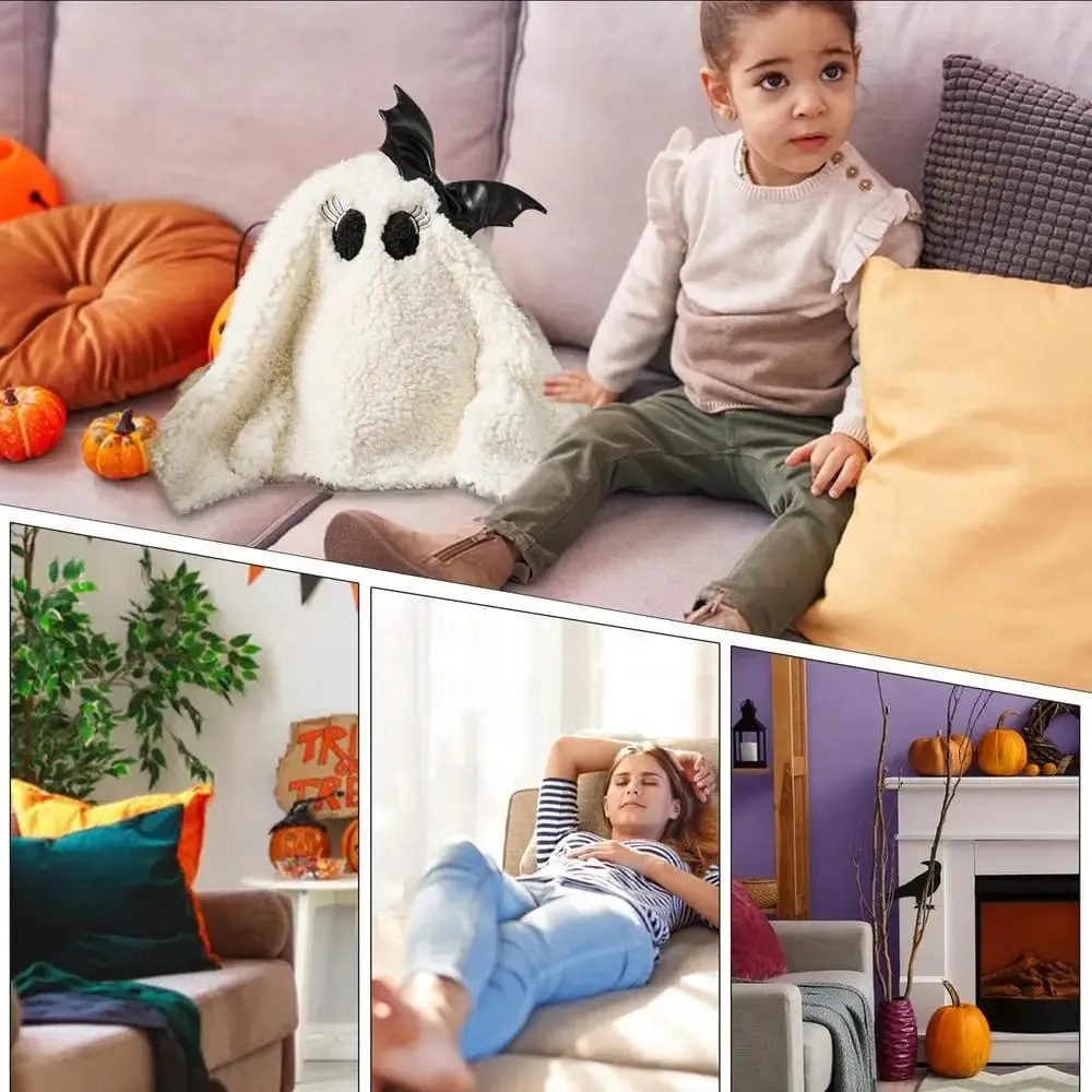 Ghost Plush Pillow Cute Plushie Ghost Home Decor Stuffed Halloween Plush Toys Cute Ghost Plushie Toy Soft Ghost Plushies For