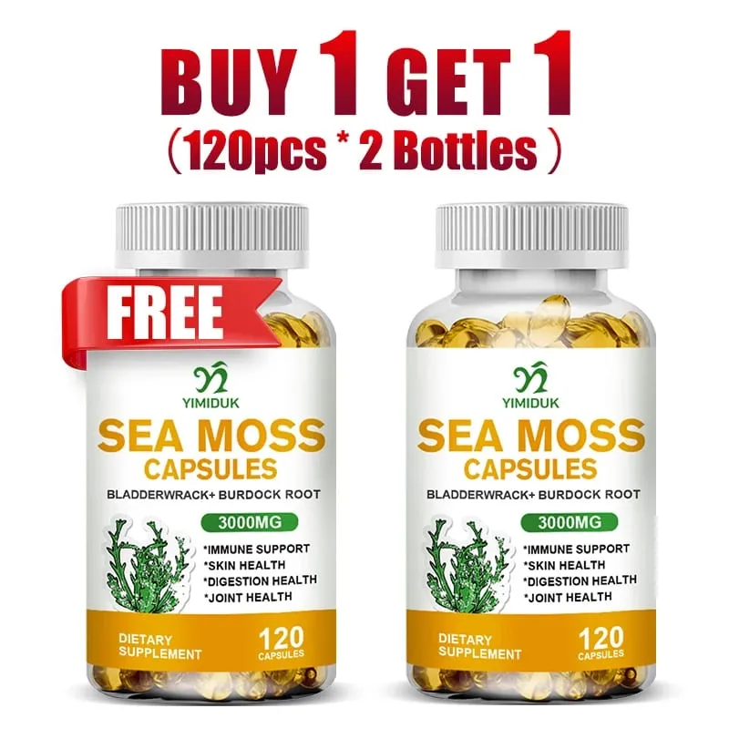¡Compre 1 y obtenga 1 gratis! Suplemento orgánico de musgo marino para la salud de la tiroides y la piel aumenta la inmunidad, la energía y la digestión Certificado GMP