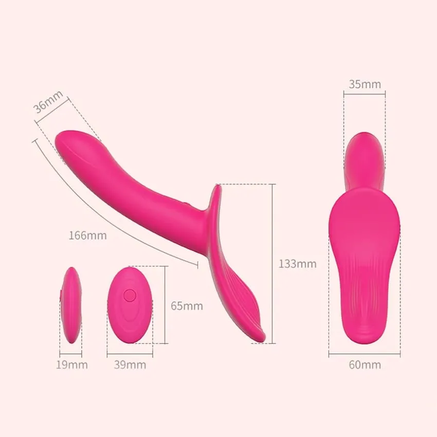 Strap On Double-Headed Vibrator Dildo Adjustable with 10 Vibration Modes Wearable Harness Sex Toy for Female Couple for Lesbians