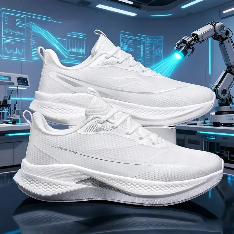 Men Marathon White Running Shoes Speciality Sports Breathable Sneakers Cushion Racing Jogging Outdoor Tennis Athletic Trainers
