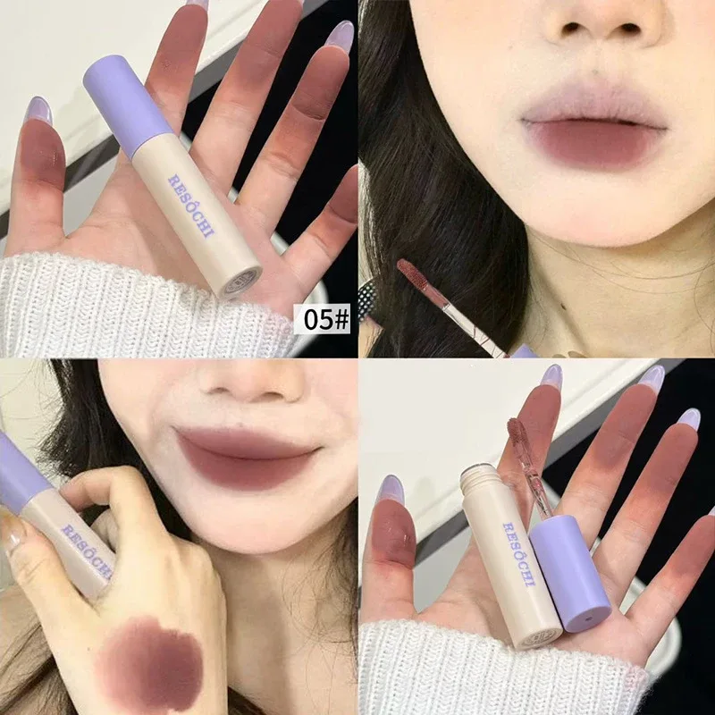 Bean Paste Pink Lip Mud Matte Velvet Red Brown Lip Gloss Moisturizer Waterproof Lasting Non Drying Non-Stick Cup Lip Tint Makeup — image 11