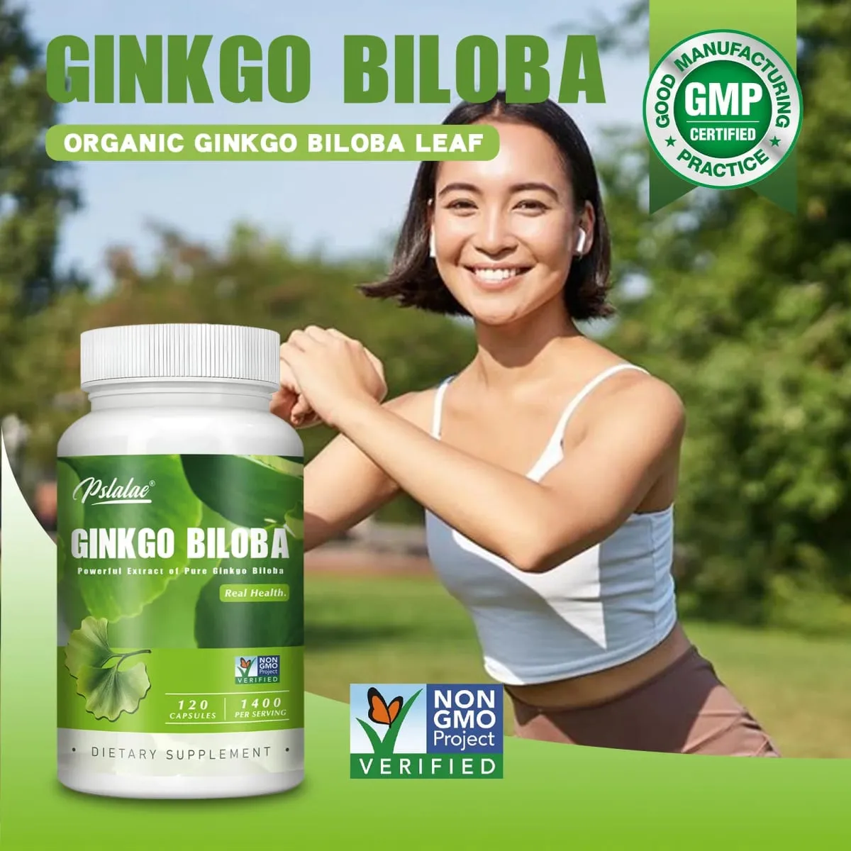 Ginkgo Biloba Capsules - Improve Brain Improving Concentration and Memory Promote Blood Circulation Enhance Cognitive Function