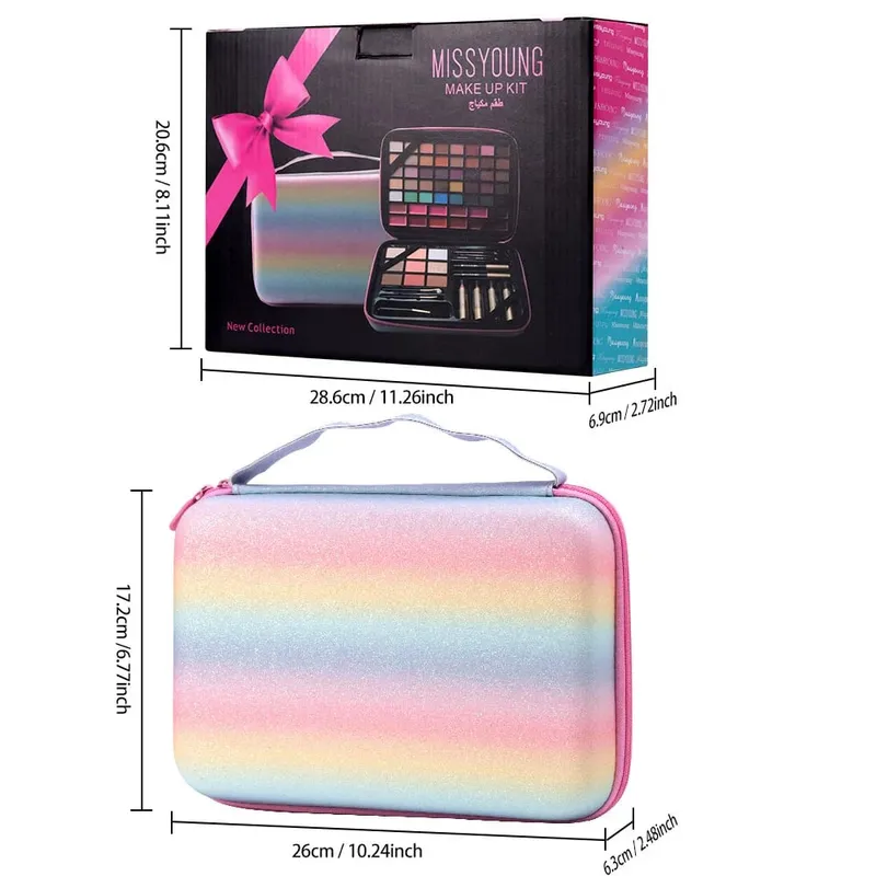 Multifunctional All-in-One Makeup Palette Blush Eyeshadow Lip Gloss Highlighter Lipstick Long Lasting Portable Daily Cosmetics