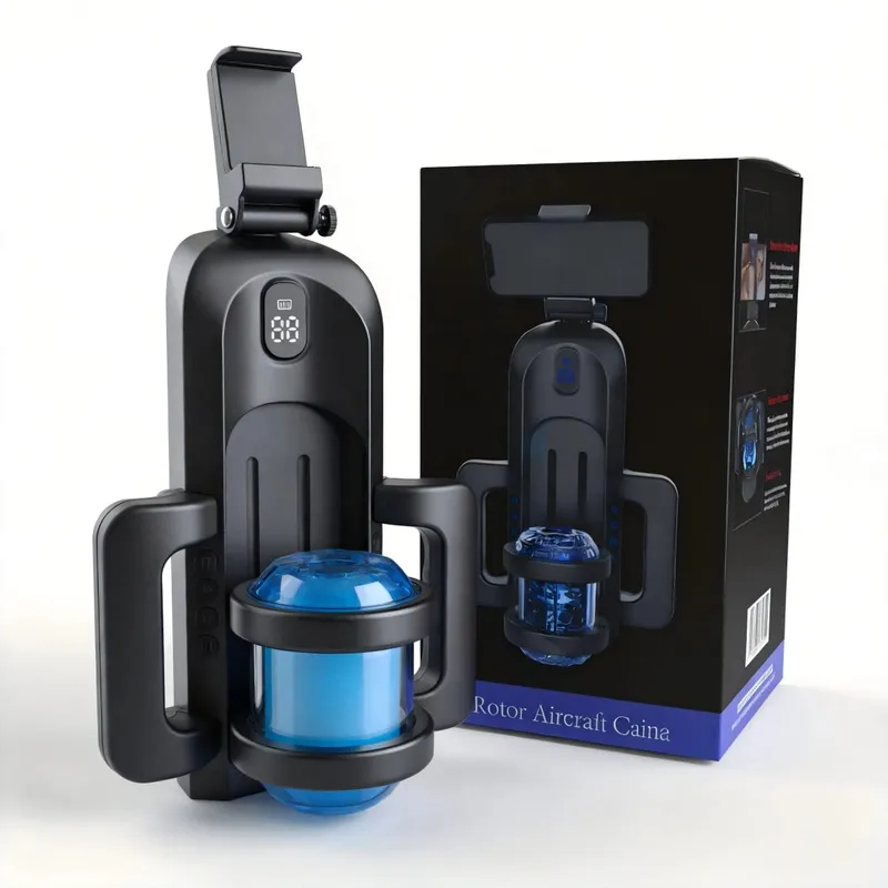 2026 New Automatic 12cm Thrusting Rotating Handle Phone Stand Male Mastusbafor Cup Pocket Puzzy Blowjob Machine Sex Toys For Men
