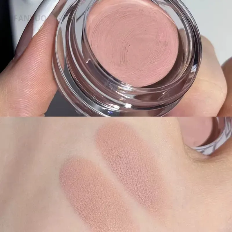 Matte Nude Pink Eyeshadow Blusher Cream Waterproof Long Lasting Silky Soft Eye Shadow Pigment Brown Monochrome Peach Eyes Makeup