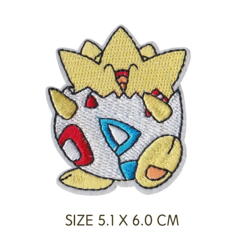 30 Style Cloth Patch Pikachu Charizard Clothes Stickers Sew on Embroidery Patches Applique Iron on Clothing Cartoon DIY Garment