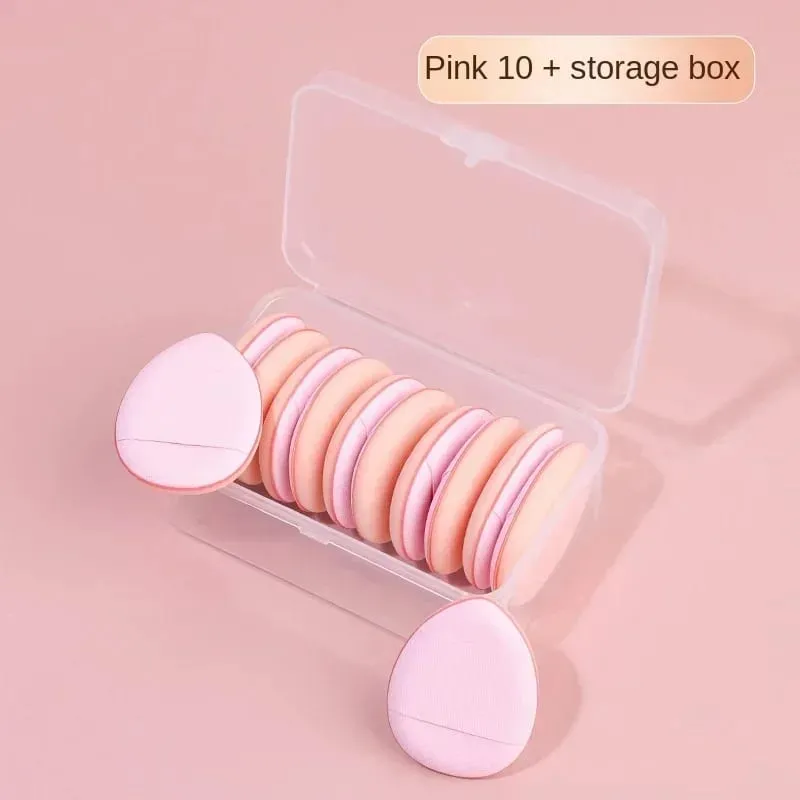 10Pcs Mini Finger Puff Foundation Small Air Cushion Powder Sponge Face Concealer BB Cream Cosmetic Applicator Makeup Tools