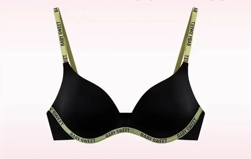 Vibrant Dopamine Color Seamless Wirefree Push Up Bra Panty Set Soft Comfy Sexy Lingerie Underwear For Women 32‑38AB