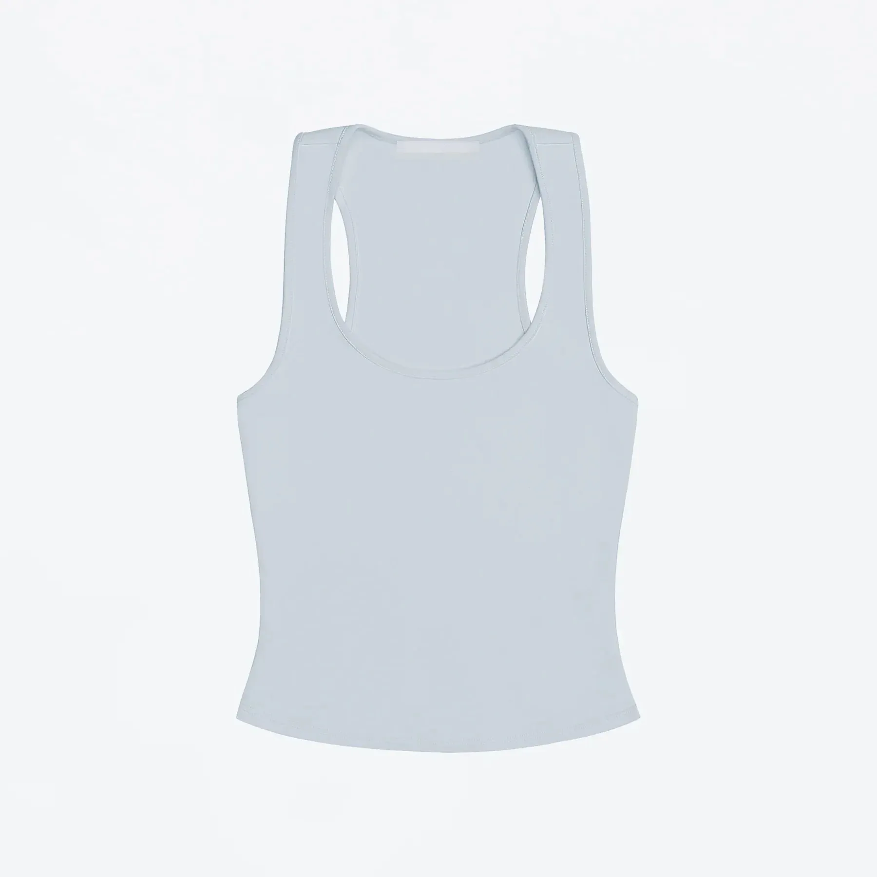 Tank Top with Wide Shoulder Straps for All Seasons Racerback Sports Vest Everyday Sports Innerwear High-Elastic Solid Color Slim-Fit Top Multi-Color Basic Casual Tank Top