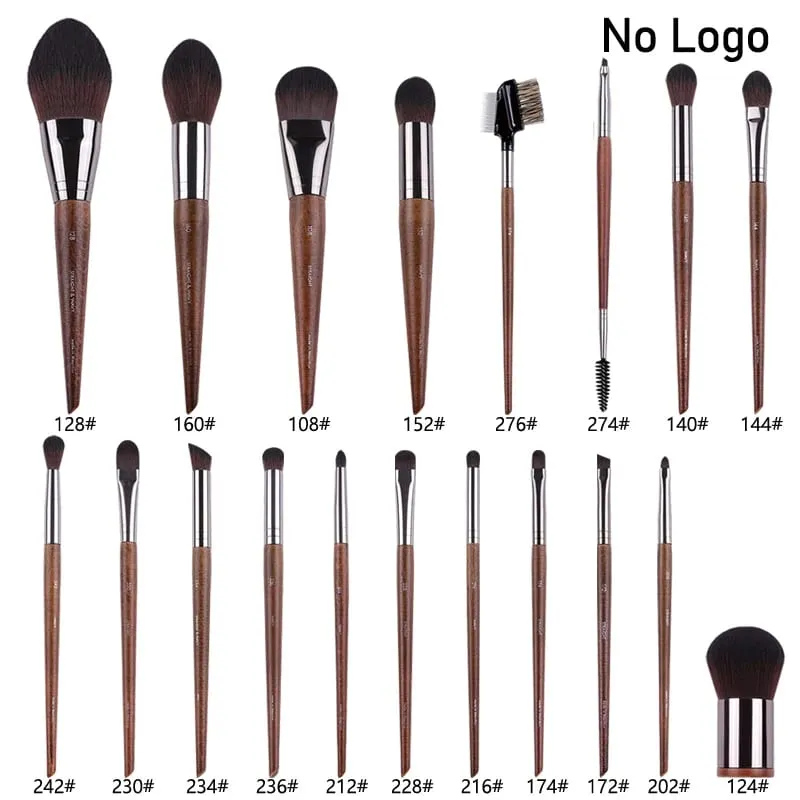 Augen-Make-up-Pinsel aus Naturholz, komplettes Set, Pro Crease Lidschatten-Make-up-Set, zum Verwischen von Textmarkern, Augenbrauen, Lippen- und Wimpernpinsel, praktisch