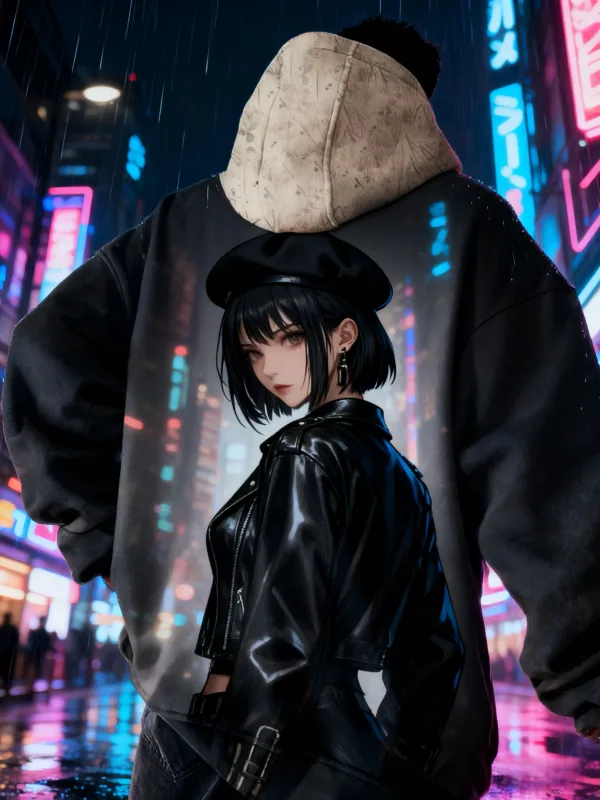 2026 Hot Anime meisje terug patroon Sweatshirt Casual Lange Mouw Capuchon 3D Afdrukken Top Fashion Oversized heren Hoodies