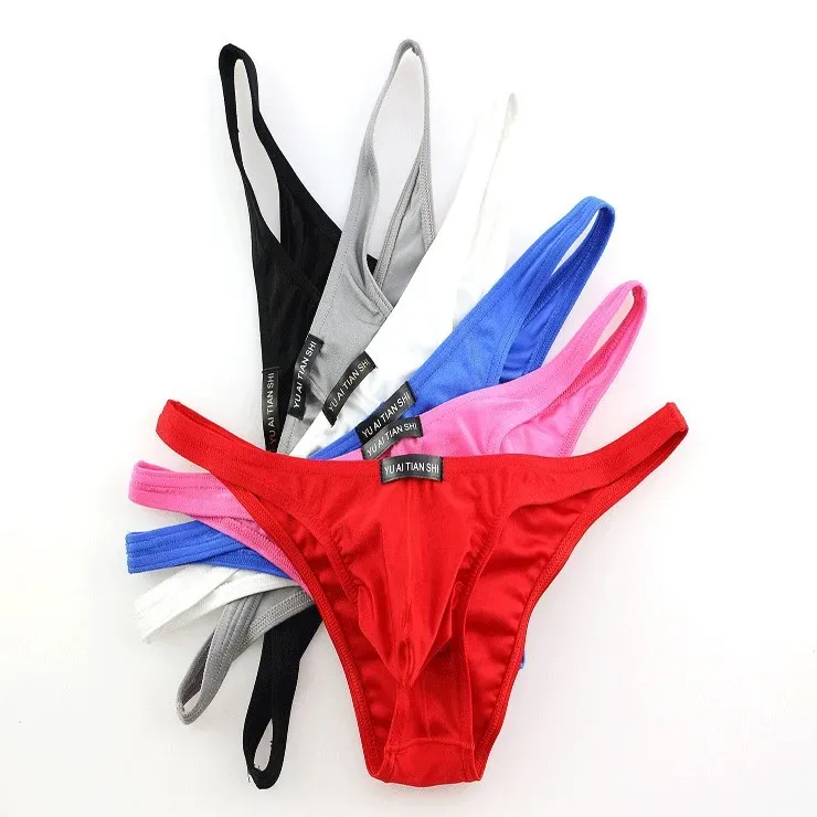 Cuecas masculinas sexy, cuecas masculinas de nylon fashion jockstrap mini cuecas biquíni cintura baixa brilhante jockstrap cueca