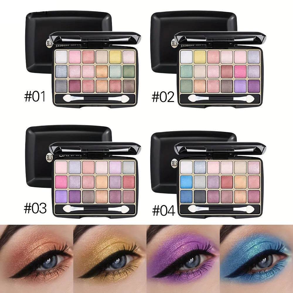 18‑Colors Shimmer Matte Eyeshadow Palette with Double‑Ended Eyeshadow Brush Multi‑Tone Earth Tone Glitter Eye Makeup Palette — image 3