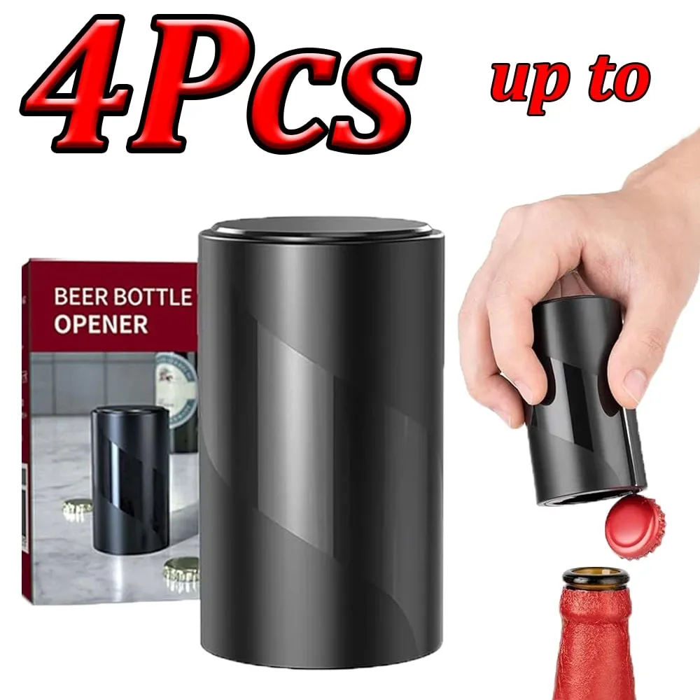 1-4Pcs Automatic Beer Bottle Opener Downward Push Bottle Opener Wine Beer Soda Cap Opener Kitchen Accessories — image 1