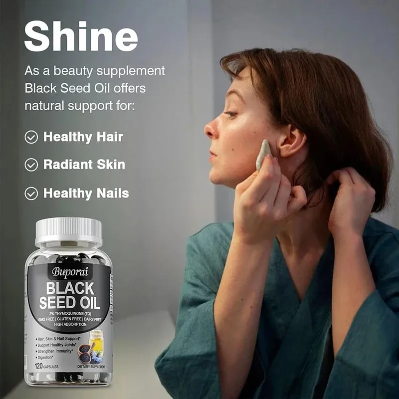 Premium Black Seed Oil 120 Capsules - Support Overall Health | Immune System Support Non-GMO Gluten-Free Supplement
