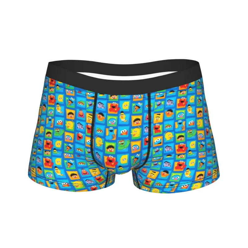 S-Sesames Streets Tango Elmo & Grover Pakaian Dalam Pria Celana Pendek Celana Lucu Boxershorts Bea Cukai Kualitas Kebesaran Celana Dalam