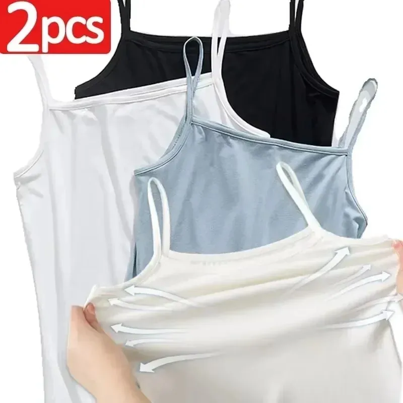 Basic Camisoles Women Crop Tops Sleeveless Shirt Bralette Tops Solid Color Strap Skinny Vest Female Slimming Tanks Bra Underwear