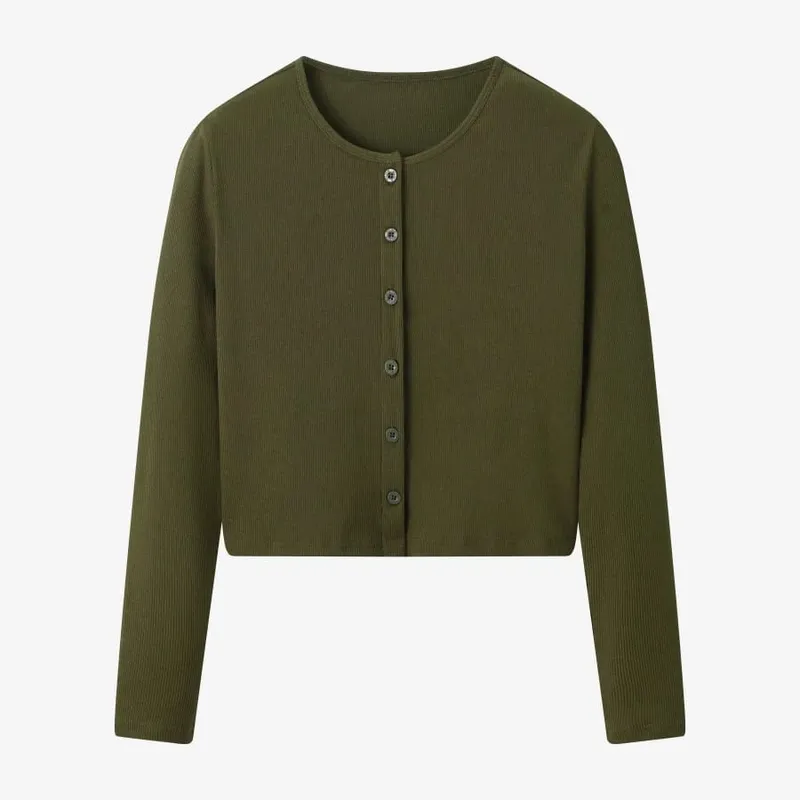AS AW25 Patchwork dress round neck ribbing top + skirt + cardigan woman clothes