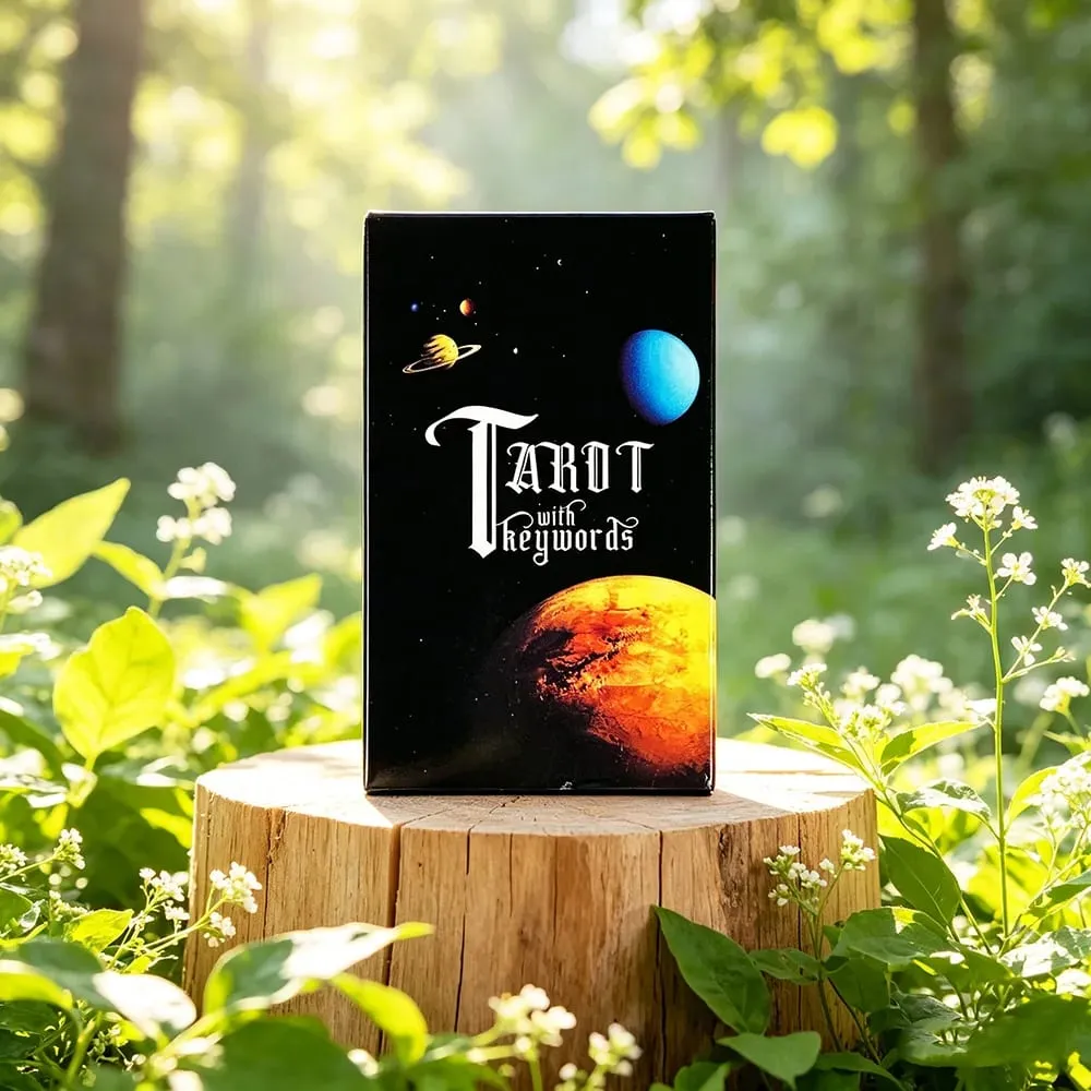 Tarot With Keywords 78 Cards Space Art Tarot with Printed Meanings Cards Game Ideal for Meditation Healing & Divination — image 4