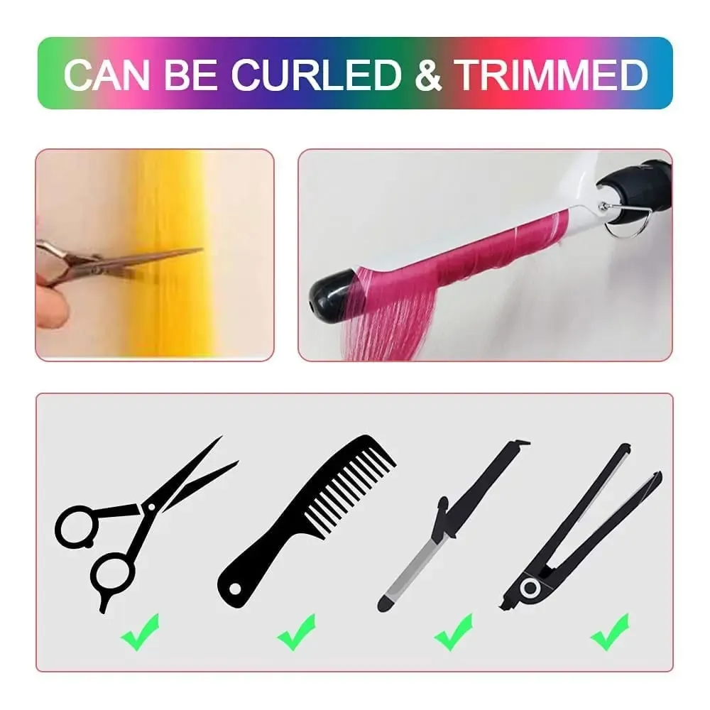 Clip sintetica da 10 pezzi nelle estensioni dei capelli per donne ragazze bambini estensioni colorate per feste con highlight capelli lisci multicolori