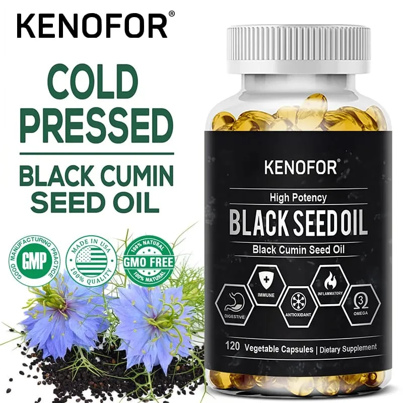 Black Seed Oil 500 Mg - Cold Pressed Nigella Sativa Capsules - Non-GMO Gluten Free for Overall Health Support — image 2