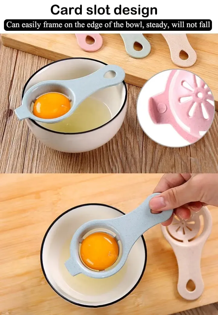 Egg Separator For Raw Eggs，Wheat Stalk Egg Yolk White Separator Divider Tool Kitchen Baking Gadget (4pcs)