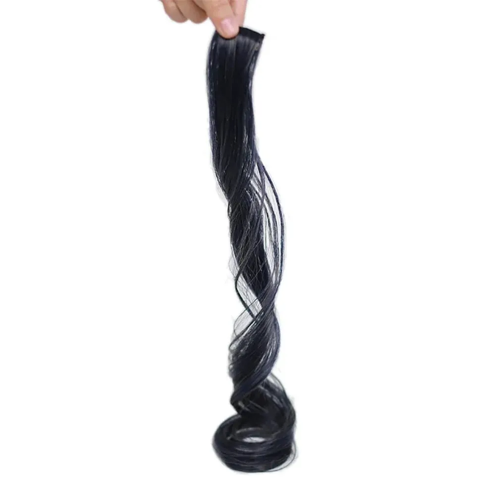 Colored Large Wave Long Curly Wig Ear Hanging Dye Hair Extensions Invisible High Temperature Silk Synthetic Wig Patch