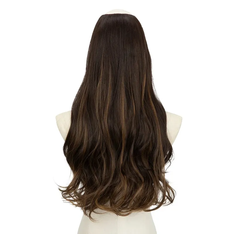 U-Part Synthetic Clip In Hair Extension Long Thick Curly Natural Blonde Flase Hair Hairpieces For Women Heat Resistant — image 10