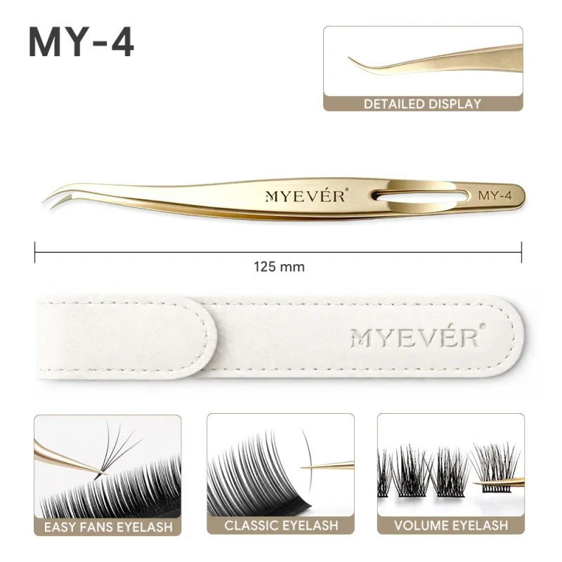 Anti-Slip Eyelash Extension Steel Tweezers High-Density Fiber Tip Eyelash & Eyebrow Professional Precision Makeup Tools