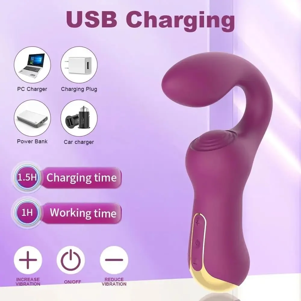Double Clitoris Stimulator G-Spot Vibrator Powerful Tapping Fapping Finger Anal Dildo Vagina Massager Sex Toys for Women Adults — image 4