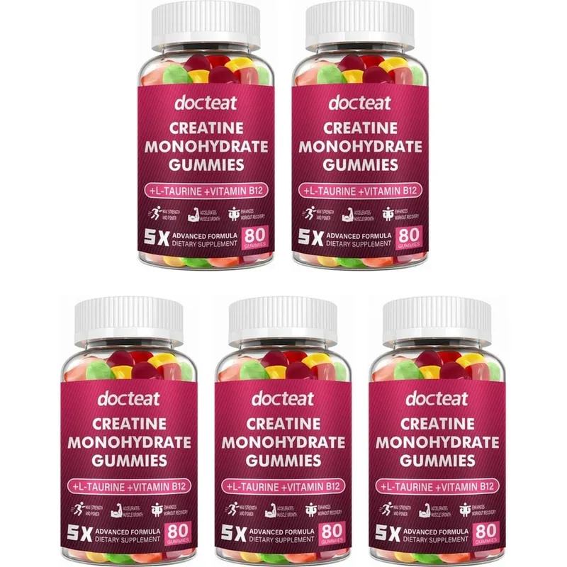 Creatine Monohydrate Gummies with L-Taurine and Vitamin B12 for Supports Training Performance and Daily Energy 80 Gummies