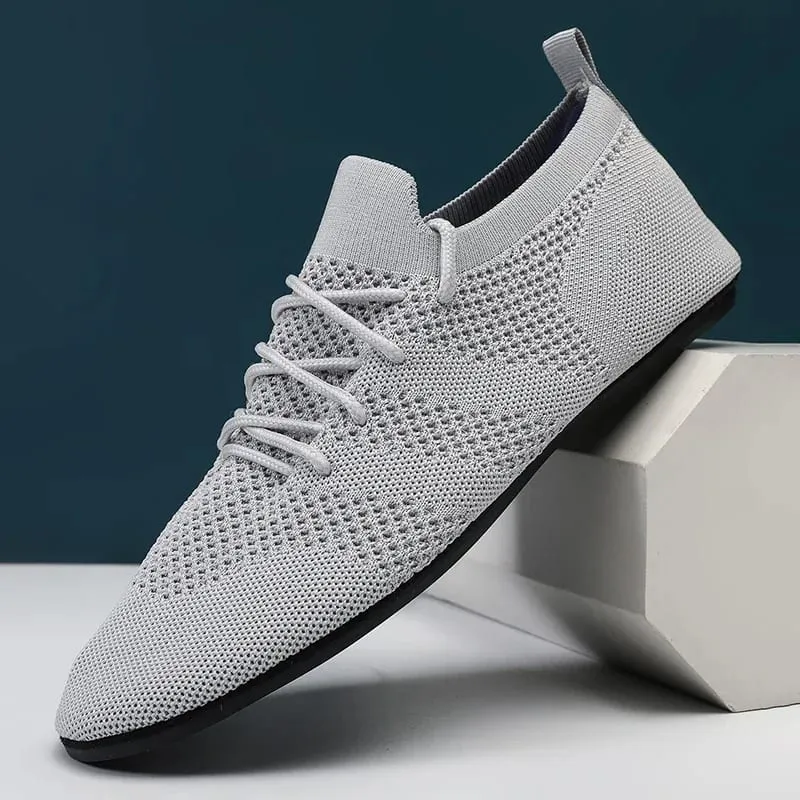 Sapatos casuais masculinos leves respiráveis ​​sapatos vulcanizados femininos ao ar livre mocassins macios malha calçados de condução rendas até 36-47