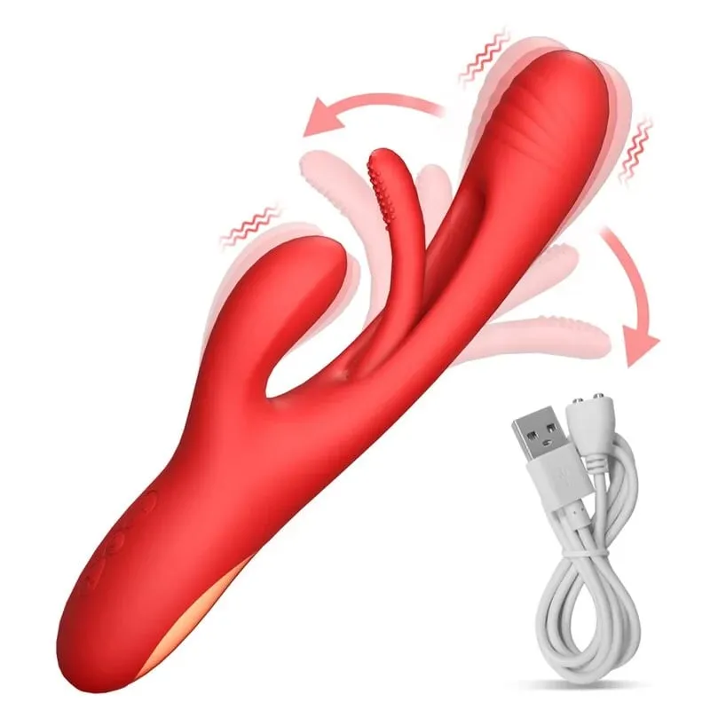 Rabbit Vibrator for Women G Spot Tapping Flapping Clit Stimulator Female Vagina Licking Tongue Massager Dildo Sex Toys for Adult