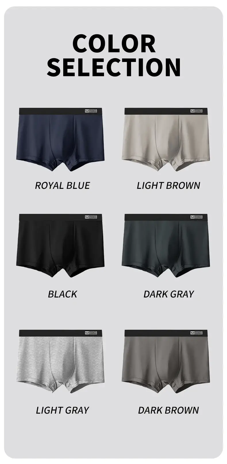 MiiOW 3Pcs Organic Cotton Men Underwear Boxer Shorts Antibacterial Seamless Underpants Male Panties Gift For Men Boxershorts New