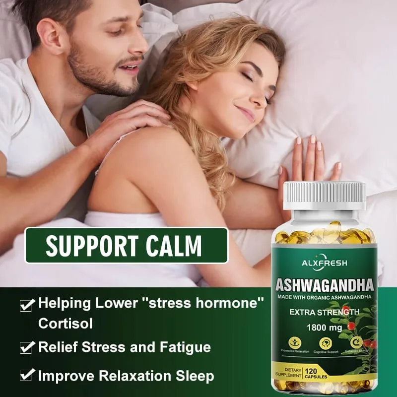 Original Ashwagandha Capsules High Potency Root Extract for Stress & Vitality Balance Hormones