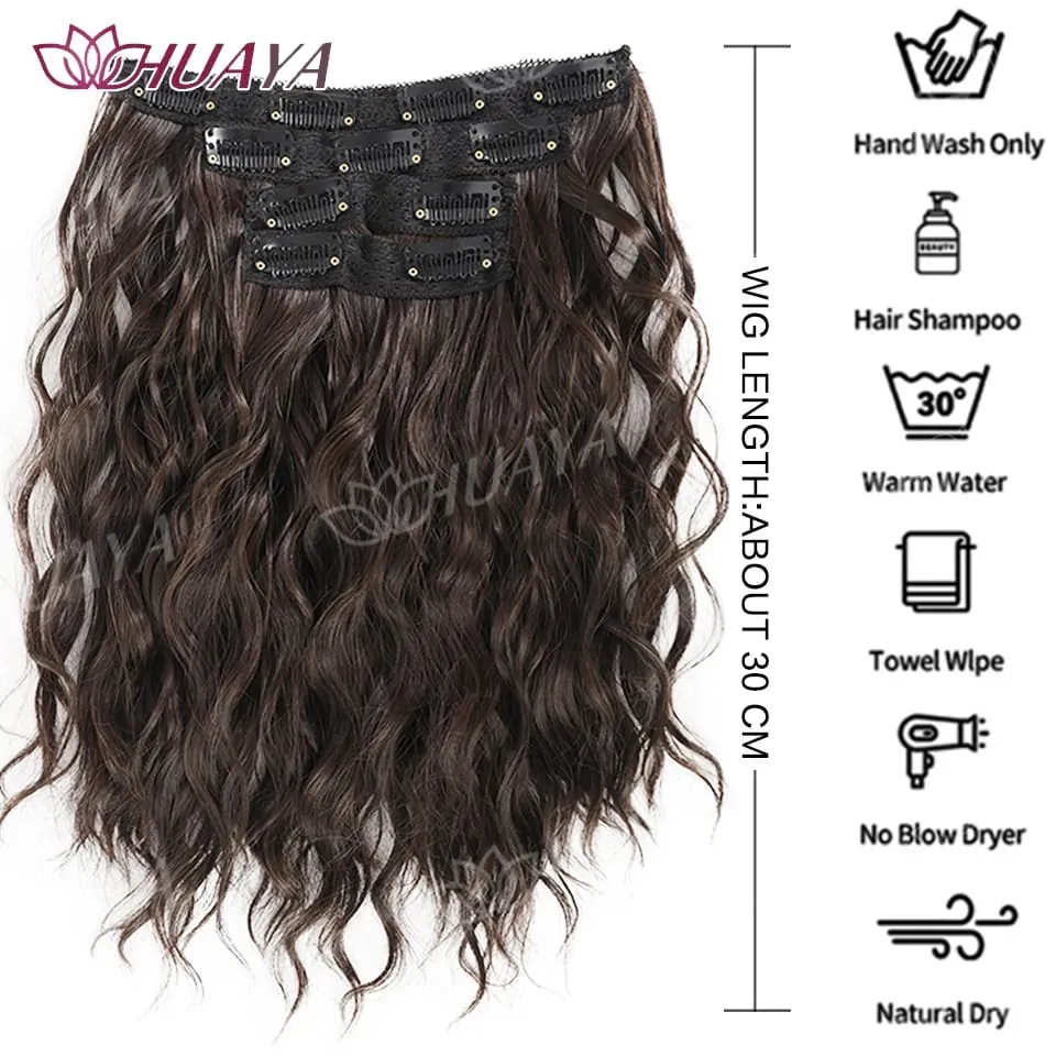 Synthetic Extension Wigs for Women BB Clip Style Four-Piece Set Water Wave Short Hair Extension Wigs Suitable for Everyday Wear — image 5