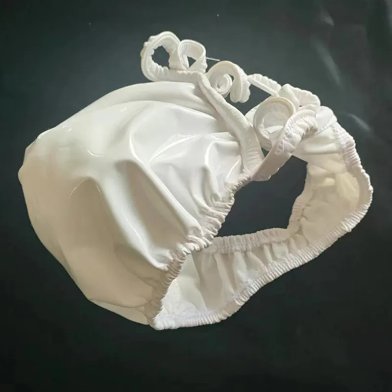Seksi Erkek PVC Parlak U Dışbükey Kese Külot Alçak G-string Lateks Yağ Kasvetli Seksi Tanga Carapace U Bulge Iç Çamaşırı