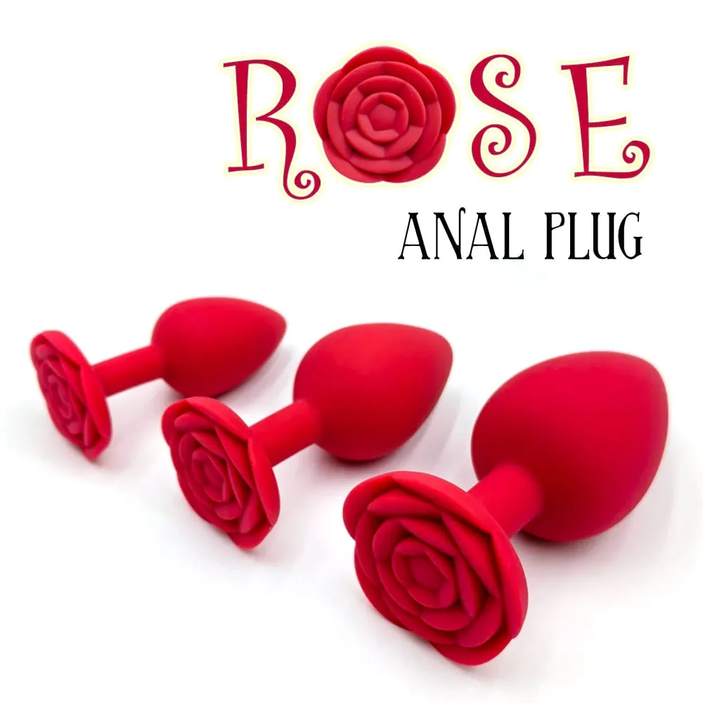 Plug Anal en Silicone souple fleur de Rose débutant à expert 3 tailles godemichet Anal Anus formateur godes Adule jouets sexuels pour Couple femmes hommes