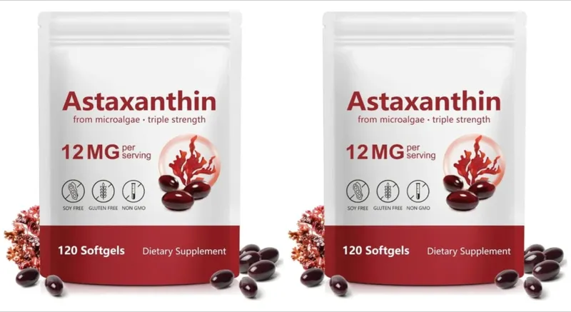 Astaxanthin Supplement 12mg Softgels from Microalgae with Antioxidant Support for Skin Health & Healthy Aging 120 Count
