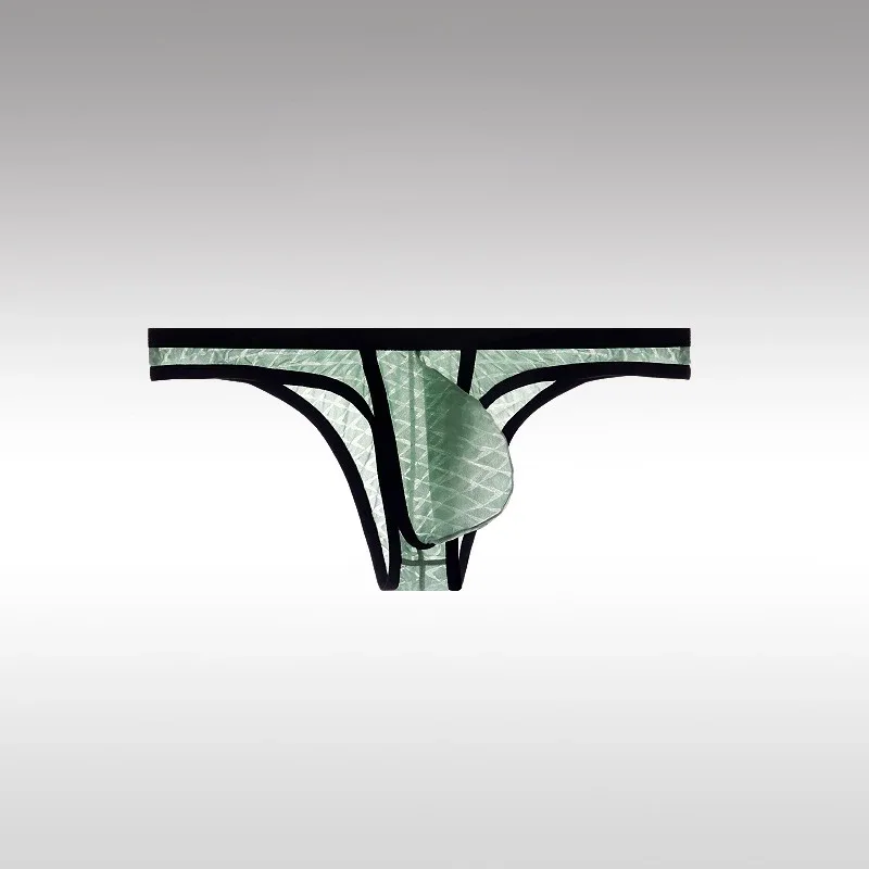 Men's Underwear Sexy Low Waisted Comfortable Triangle Pants Ice Silk Mesh Transparent Briefs — image 13