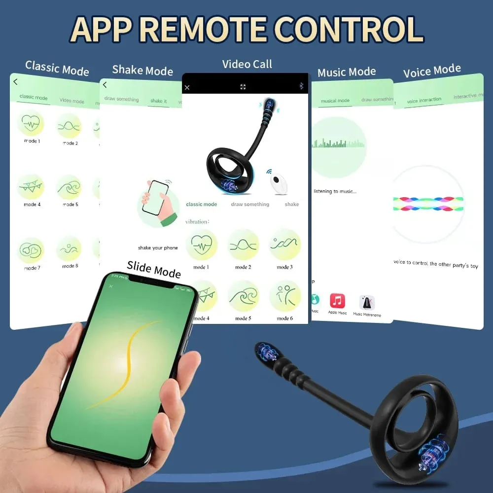 APP Remote Control Cockring Ring Vibrator for Men Testicle Massage Prostate Stimulate Anal Butt Plug Masturbator Adult Sex Toy — image 2