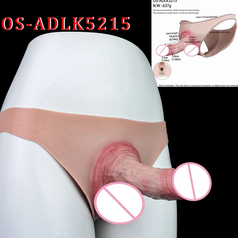 Manchon de pénis réaliste taille haute, sangle sur gode creux, culotte en Silicone, extension de bite, jouet sexuel pour hommes