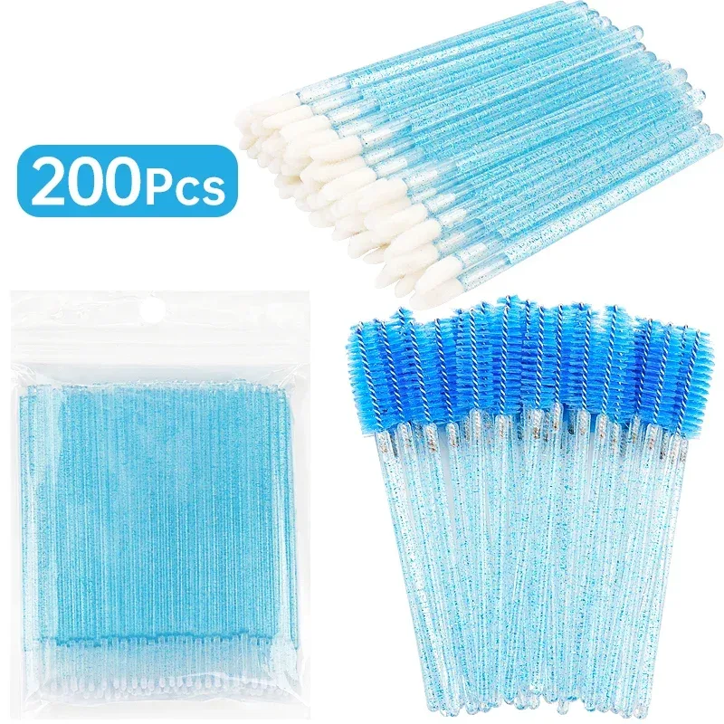 200 PCS Escovas Profissionais de Limpeza de Chicotes - Micro Varinhas de Salão para Remoção e Retenção de Extensão de Cílios | Kit de ferramentas sem fiapos
