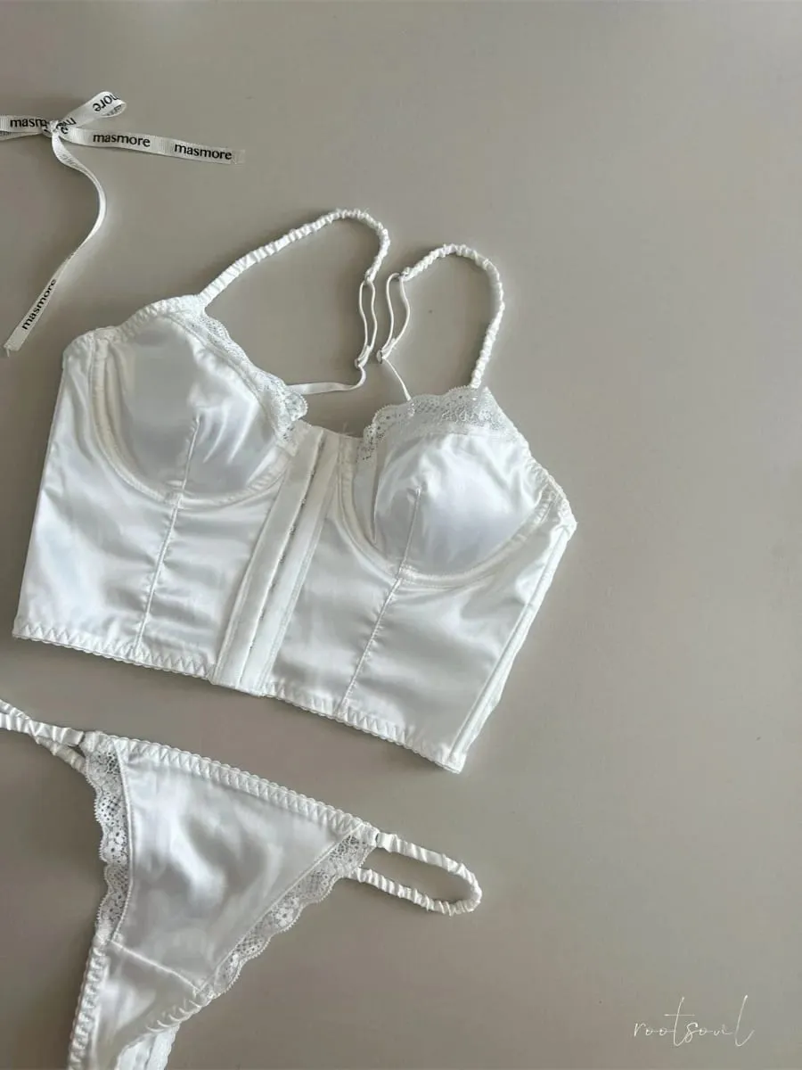 Ultra-thin Women Large Breast Underwear Lace Hollow Hot Ladies Satin Mesh Lingerie Sexy Adjustment Bra Panty Set Female Bralette